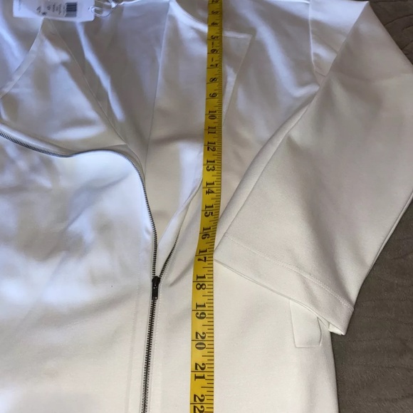 Eileen Fisher Womens Jacket White Ivory Size Small Roundneck Ponte Flex $298 - Picture 8 of 8
